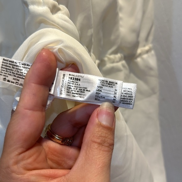 NWT! Leonisa Cream Chiffon Romper Coverup Crochet Trim M Swim - Picture 7 of 8